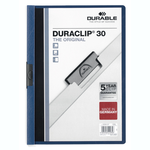 Skoroszyt zaciskowy Durable Duraclip 30 granatowy