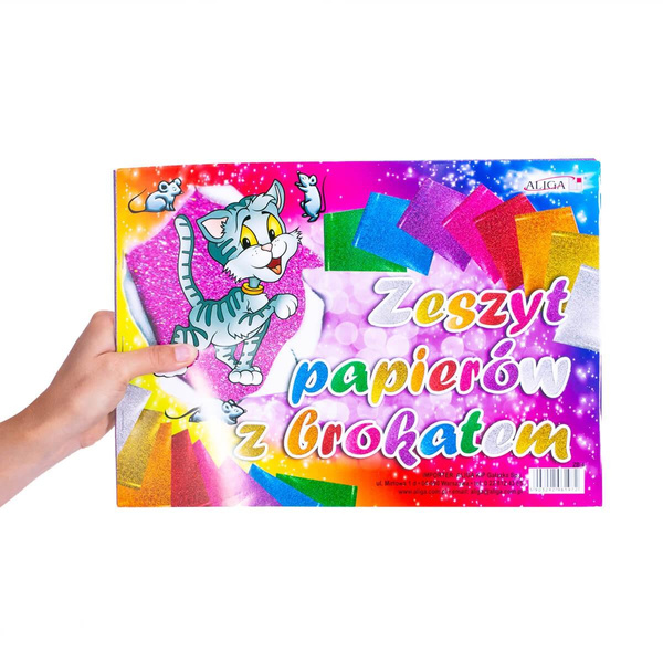Zeszyt papierów kolorowych z brokatem A4