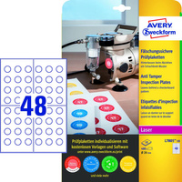 Tabliczki inspekcyjne plomby Avery Zweckform białe średnica 20mm