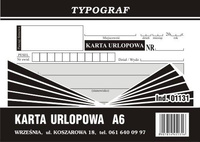Karta urlopowa A6