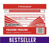 Polecenie przelewu wpłata gotówkowa 4 odcinkowe A6