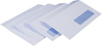 Koperty DL (110x220 mm) białe SK okno prawe - 1000 sztuk
