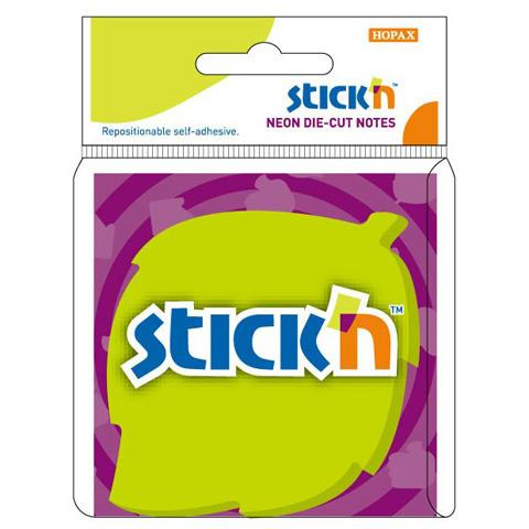 Karteczki samoprzylepne Stick`n zielony listek neon