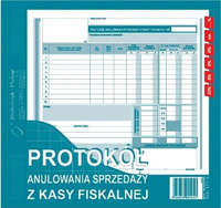 Protokół anulowania sprzedaży z kasy fiskalnej 2/3 A4