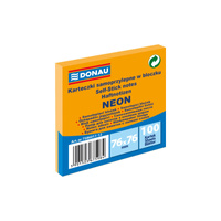 Karteczki samoprzylepne 76x76mm Donau neonowe pomarańczowy neonowy