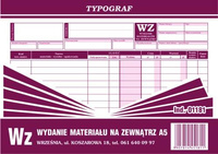 WZ wydanie materiału na zewnątrz A5