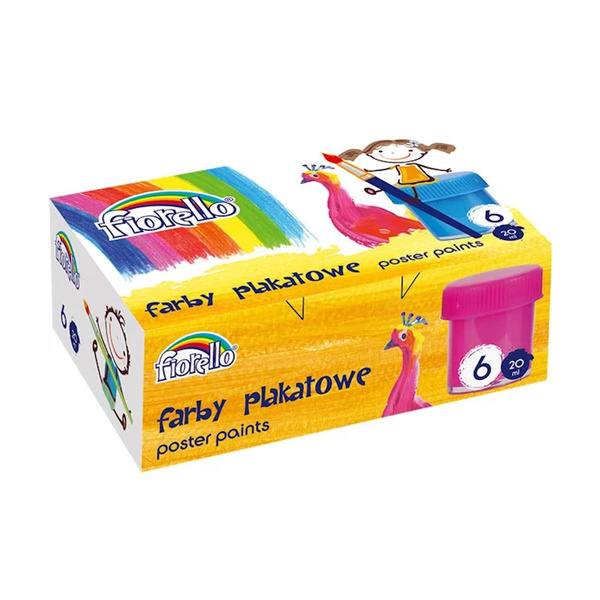 Farby plakatowe 6 kolorów 20ml Fiorello
