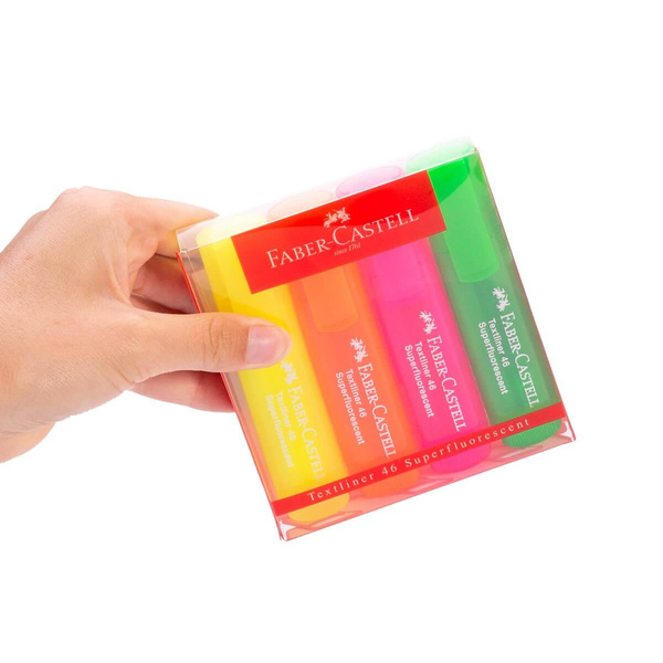 Zakreślacze Faber Castell Textliner 1546 4 sztuki