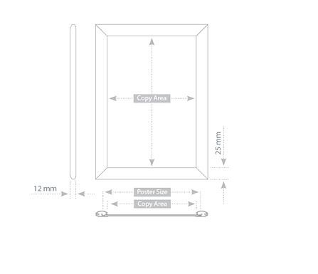 Ramka plakatowa wisząca 2x3 25mm B2