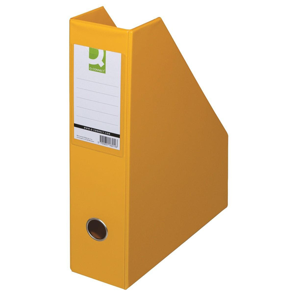 Pojemnik na dokumenty A4 kartonowy 76mm laminowany Q-Connect żółty