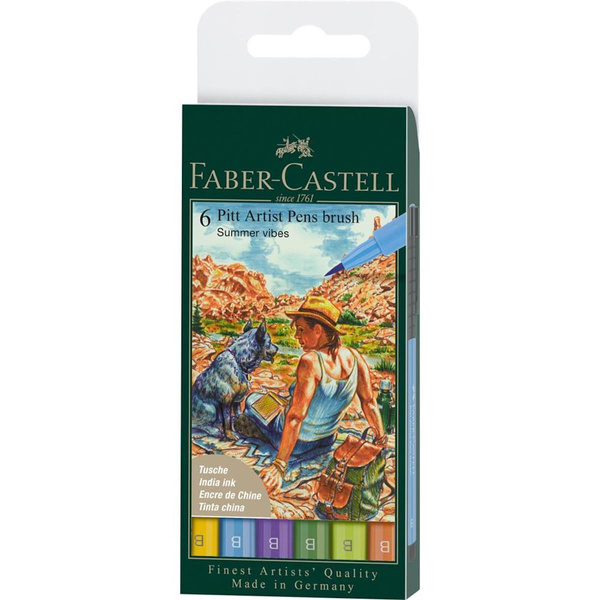 Zestaw pisaków Pitt Artist Pen Summer Faber Castell 6 sztuk