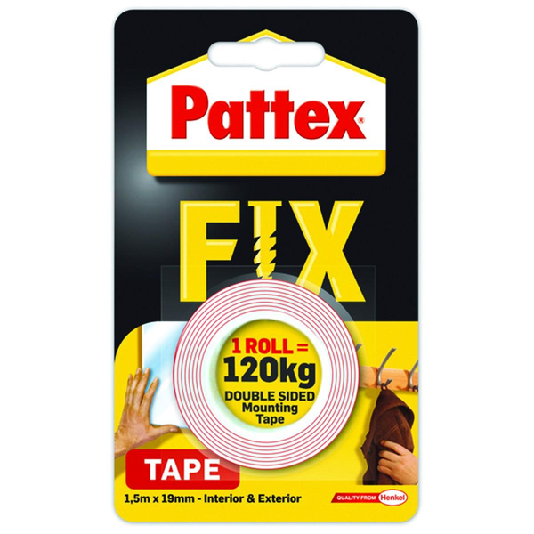 Taśma dwustronna Patex Fix 1.5m x 19mm 120kg