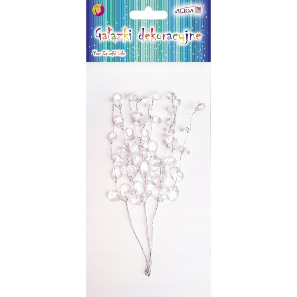 Gałązki dekoracyjne z kryształkami 7,5x14,5cm Aliga