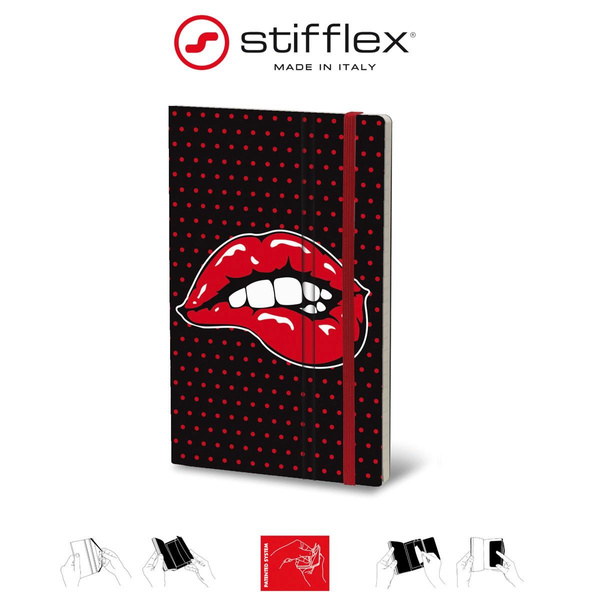 Notatnik Stifflex Black Lips 13x21cm 192 strony Usta