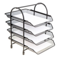 Szuflady na dokumenty A4 metalowe Net W4701 4 szt czarny