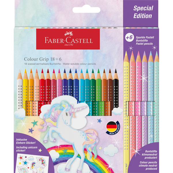 Kredki Faber Castell Grip 2001 Unicorn z naklejkami 24 kolory