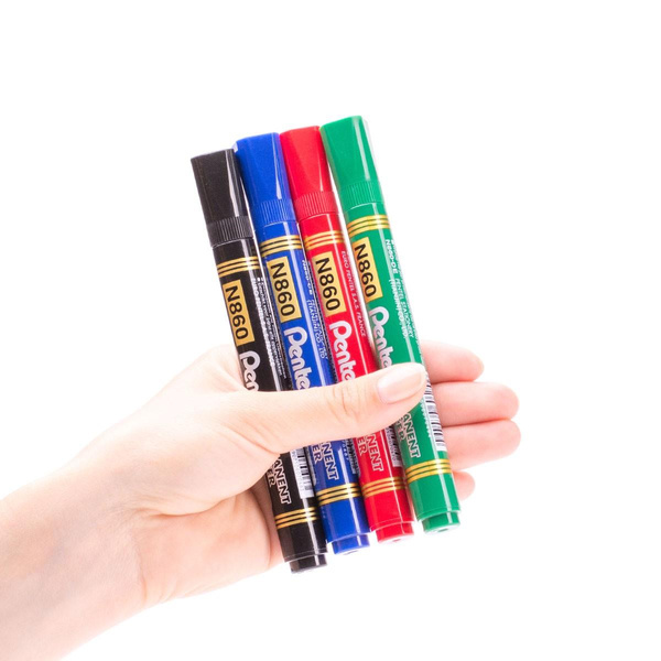 Marker permanentny Pentel N860 ścięty czarny