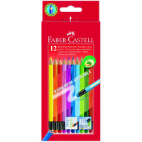 Kredki ołówkowe Faber Castell 12 kolorów z gumką