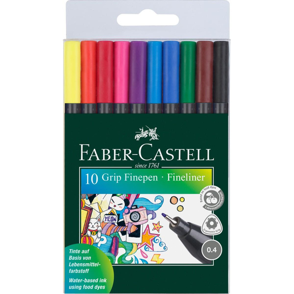 Cienkopisy Faber Castell Grip 10 kolorów