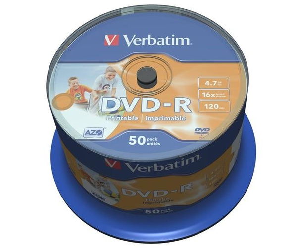 Płyta Verbatim DVD-R 4.7GB Printable cake 50 sztuk