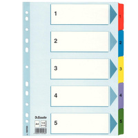 Przekładki do segregatora A4 numeryczne kartonowe 1-5 Esselte Mylar