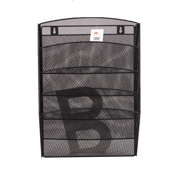 Pojemnik wiszący na katalogi metalowy srebrny