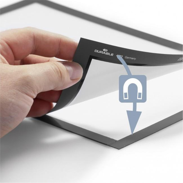 Ramka magnetyczna A4 srebrna Durable Magaframe samoprzylepna granatowy