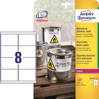 Etykiety samoprzylepne Avery Zweckform Heavy Duty białe 99.1x67.7mm