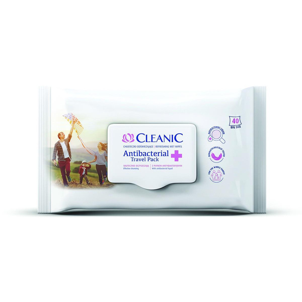 Chusteczki odświeżające Cleanic Antybacterial Travel antybakteryjne