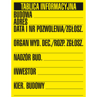 Znak TDC Budowlana tablica informacyjna