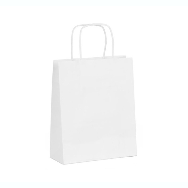 Torba papierowa ekologiczna 180x80x225 mm biała