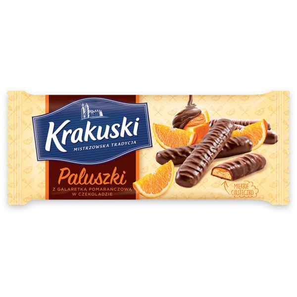 Ciastka Krakuski paluszki pomarańczowe 144g