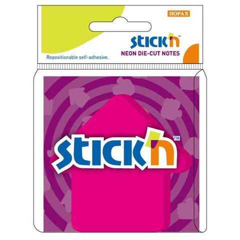 Karteczki samoprzylepne Stick`n różowa strzałka neon