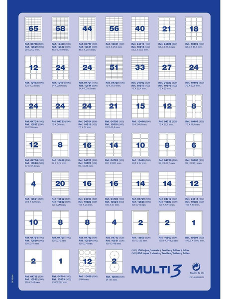 Etykiety samoprzylepne Multi 3 uniwersalne białe średnica 60mm