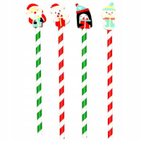 Ołówek z gumką Kot Bałwan Miś Mikołaj