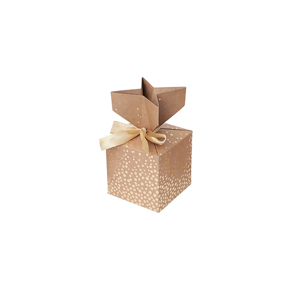 Pudełka składane candy box 10x10 złote kropki DP Craft