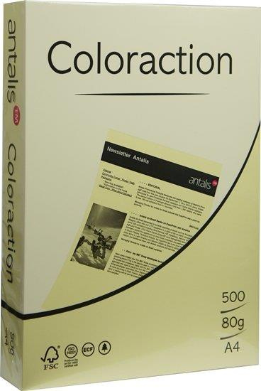 Papier ksero kolorowy A4 80g Desert żółty jasny - 100 arkuszy Coloraction
