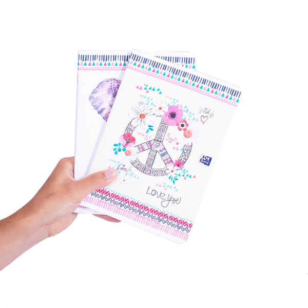 Zeszyt Oxford 95x148 w kratkę 48 kartek Boho