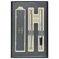 Zestaw długopis Parker Jotter Błyszcząca Stal GT + Pióro wieczne Jotter Box GT