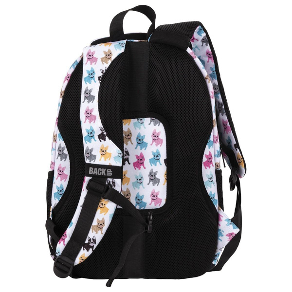 Plecak szkolny BackUp 4 biały w pieski Model A08