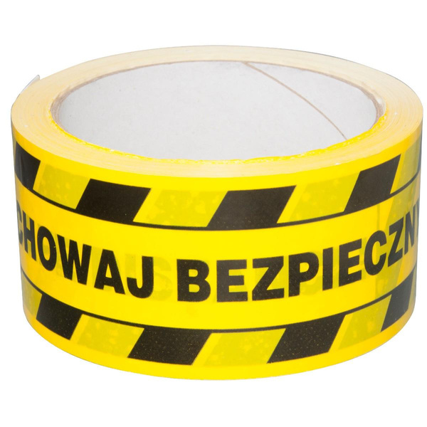 Taśma ostrzegawcza `Zachowaj bezpieczny odstęp` Office Products 50mm x 50m