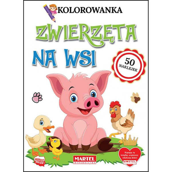 Kolorowanka z naklejkami Zwierzęta na wsi