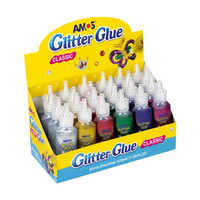 Klej z brokatem 22ml 6x4 kolorów Amos