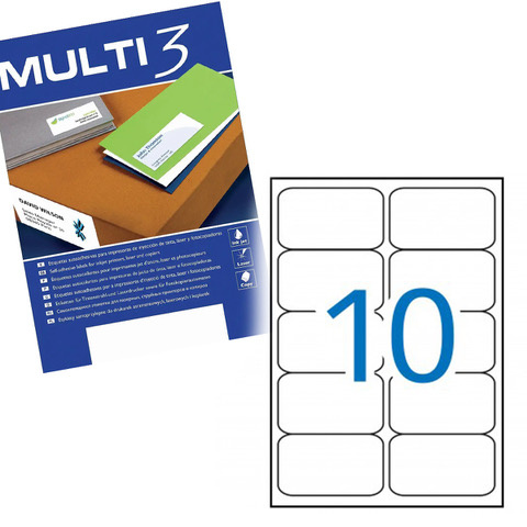 Etykiety samoprzylepne Multi 3 uniwersalne białe 99.1x57mm