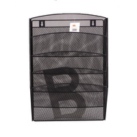 Pojemnik wiszący na katalogi metalowy srebrny