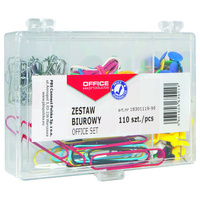 Zestaw biurowy pinezki gumki spinacze 110 sztuk Office Products
