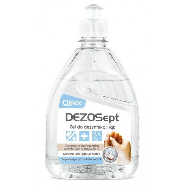 Żel do dezynfekcji rąk Clinex Dezosept wirusobójczy 500ml