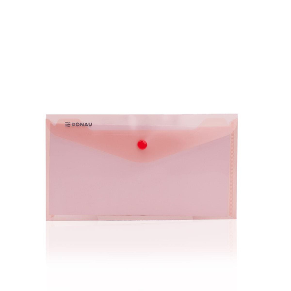 Teczka kopertowa na zatrzask Donau DL plastikowa czerwony