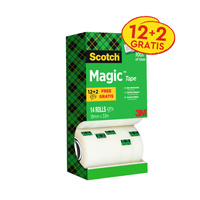 Taśma klejąca matowa Scotch Magic 19mm x 33m - 14 sztuk