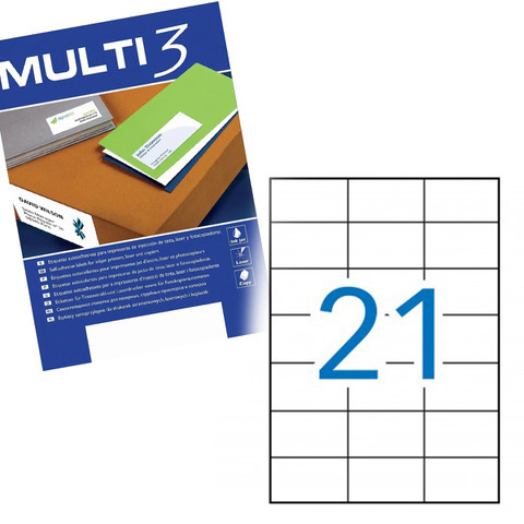 Etykiety samoprzylepne Multi 3 uniwersalne białe 70x42.4mm